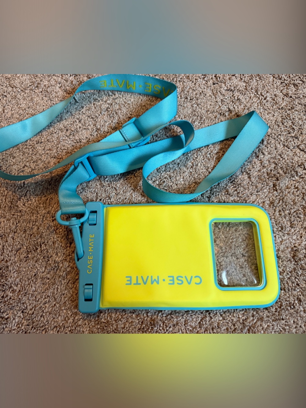 case-mate Yellow and Teal Waterproof Phone Pouch with Adjustable Strap